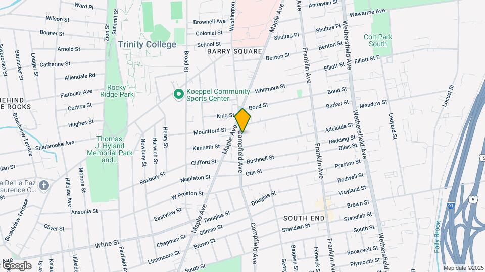 46 Campfield Ave, Unit 1 st FL Map and Location Details