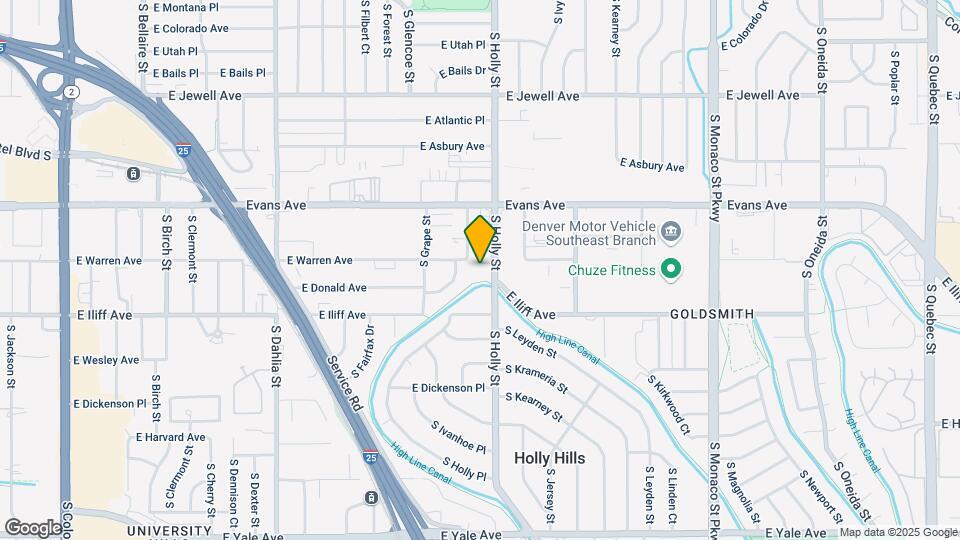 2201 S Holly St, Unit 1 Map and Location Details