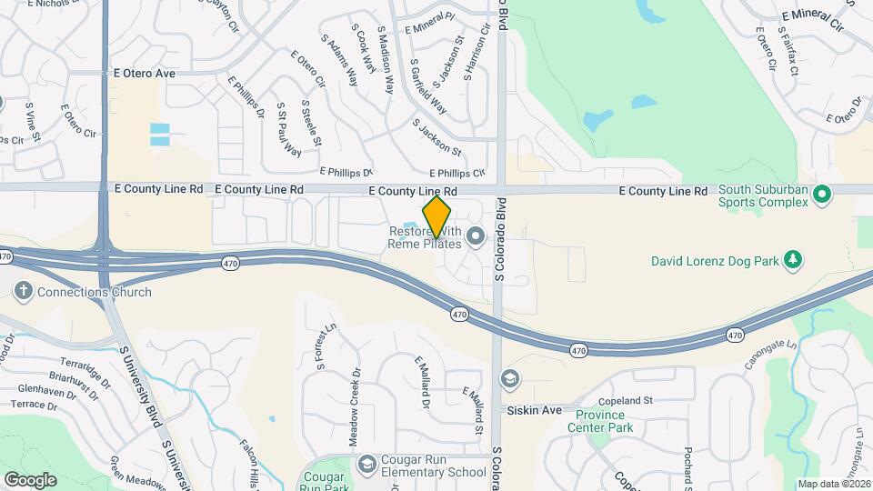 8405 Pebble Creek Way, Unit Highlands Ranch 2/2 Apartment Map and Location Details