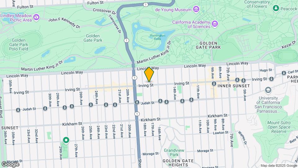 1600 Irving St Map and Location Details