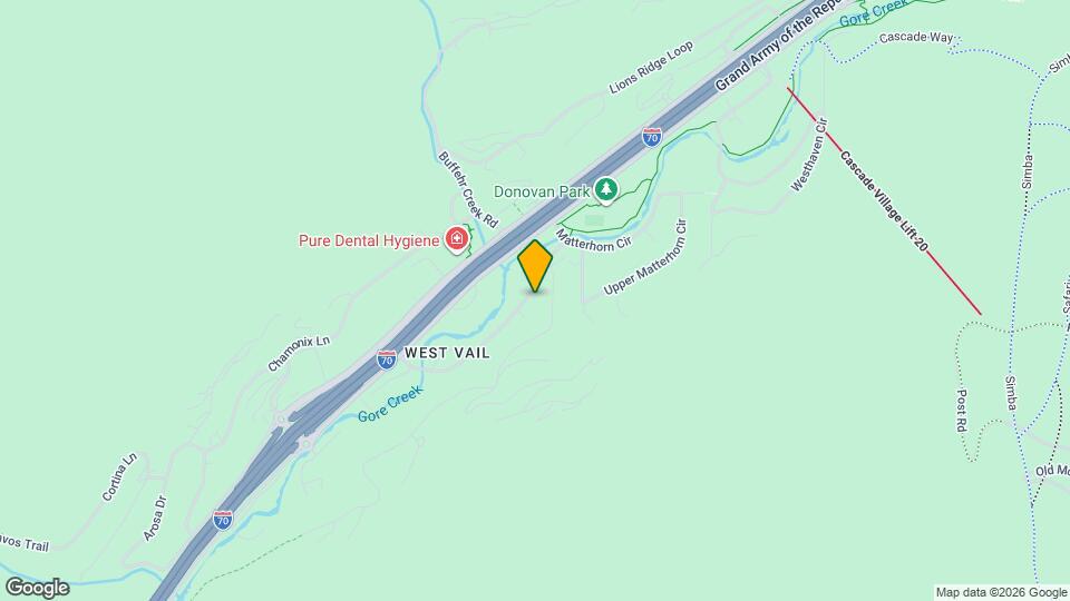 1806 W Gore Creek Dr, Unit Lower Lock off Map and Location Details