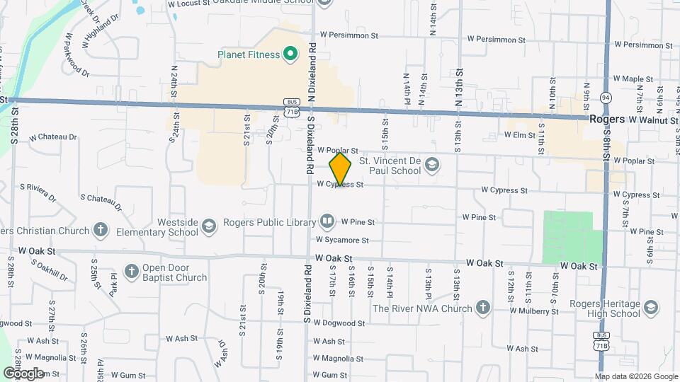 1702 W Cypress St Map and Location Details