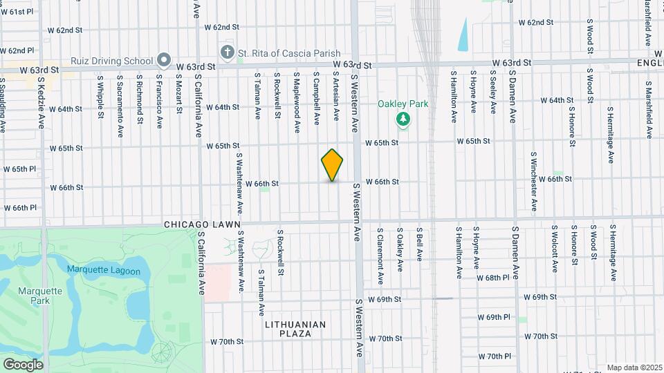 6600 S Artesian Ave Map and Location Details