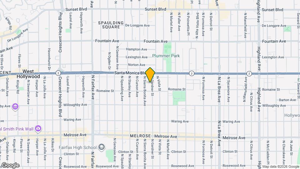 1027 N Gardner St Map and Location Details