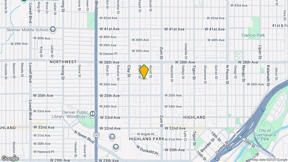 2537 W 36th Ave Map and Location Details