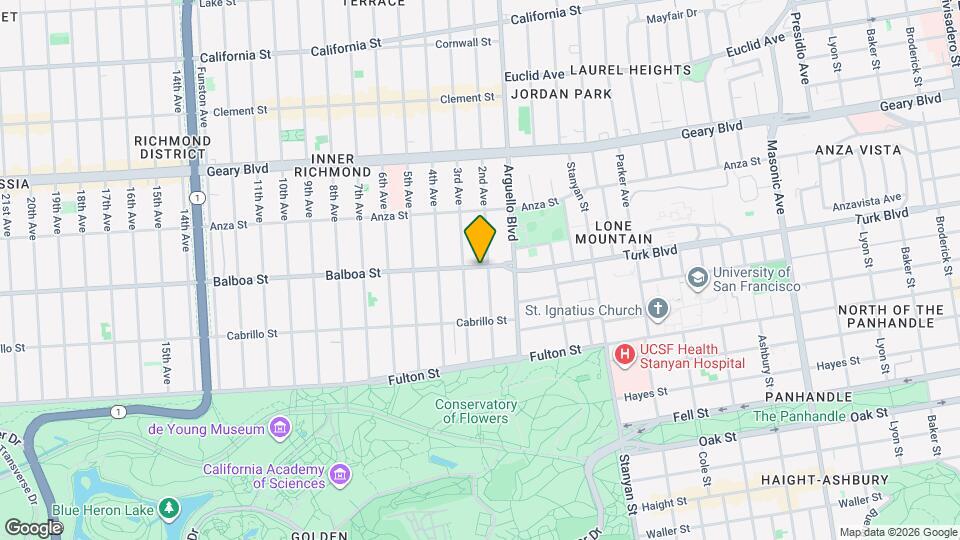 109 Balboa St Mapa y Detalles de la Ubicación