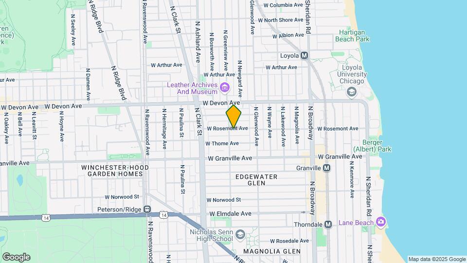 1451-1453 W Rosemont Ave Mapa y Detalles de la Ubicación