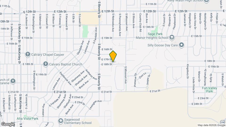 Casper Village Apartments Map and Location Details