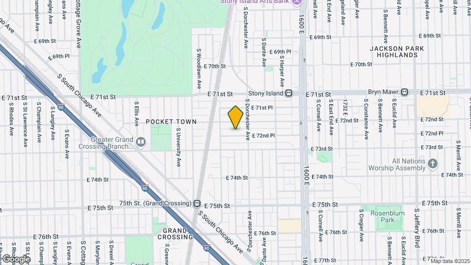 1330 E 72nd Pl Map and Location Details