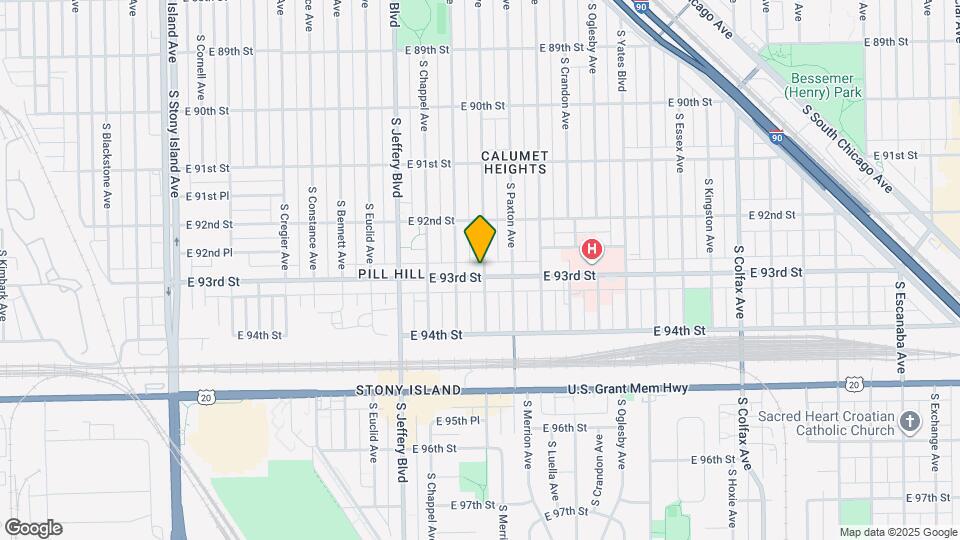 9258 S Merrill Ave Map and Location Details