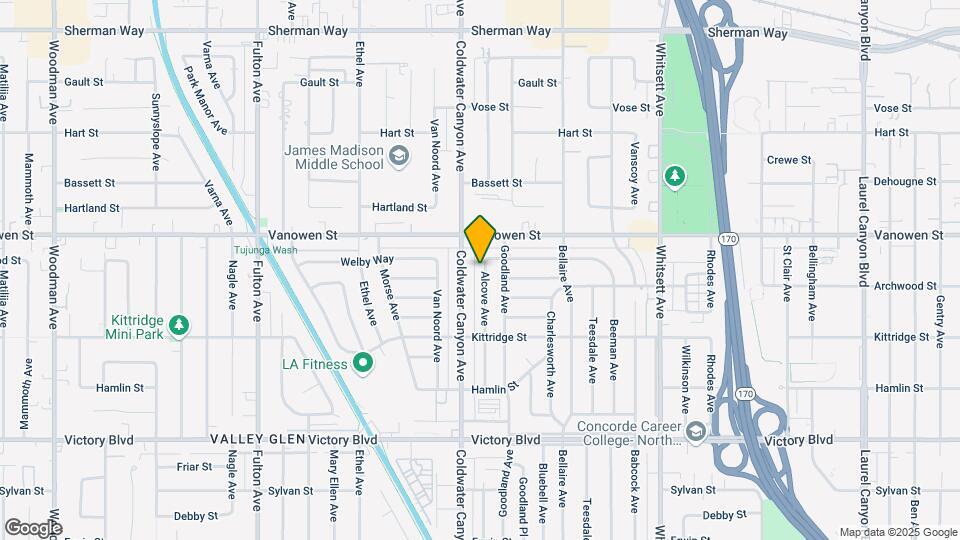 6727 Alcove Ave Map and Location Details