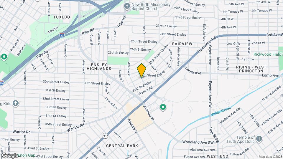 2329 30th Street Ensley Map and Location Details
