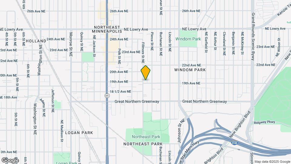 1901 -2301 Fillmore Street NE Minneapolis, MN 5541 Mapa y Detalles de la Ubicación