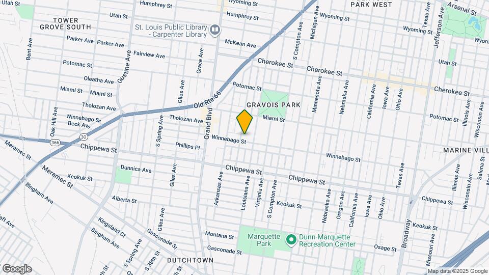 3419 Winnebago St Map and Location Details