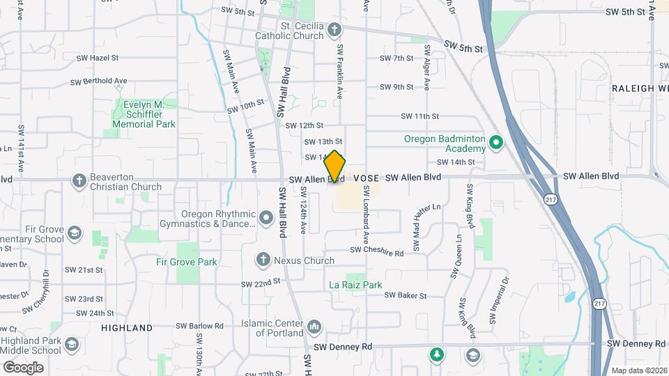 12150 SW Allen Blvd Map and Location Details