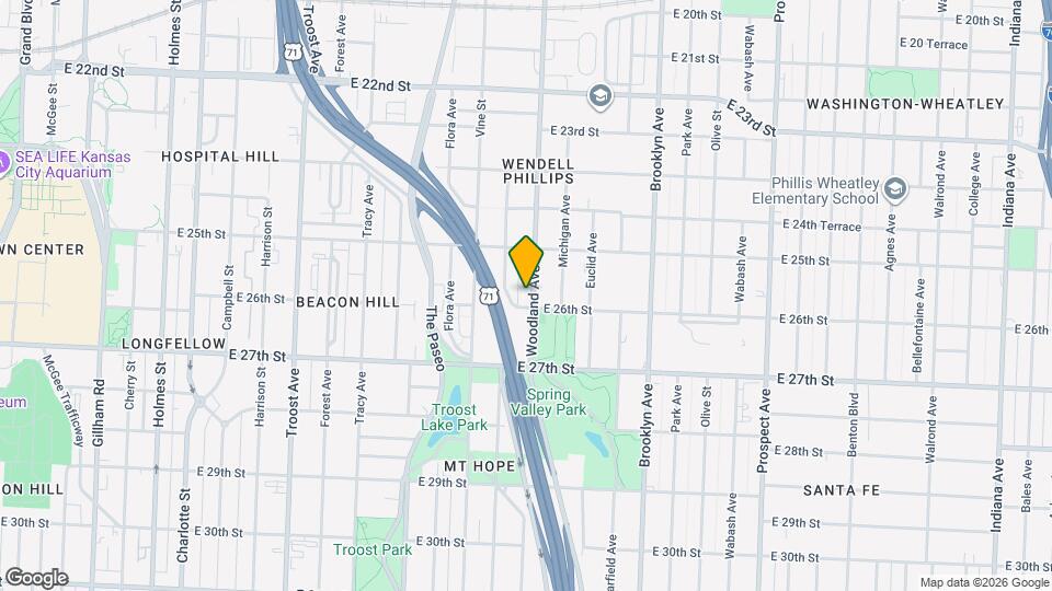 2538 Woodland Ave Map and Location Details