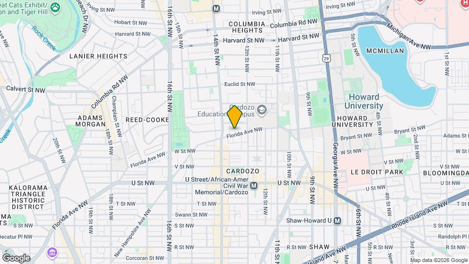 1335 Florida Ave NW, Unit A Map and Location Details