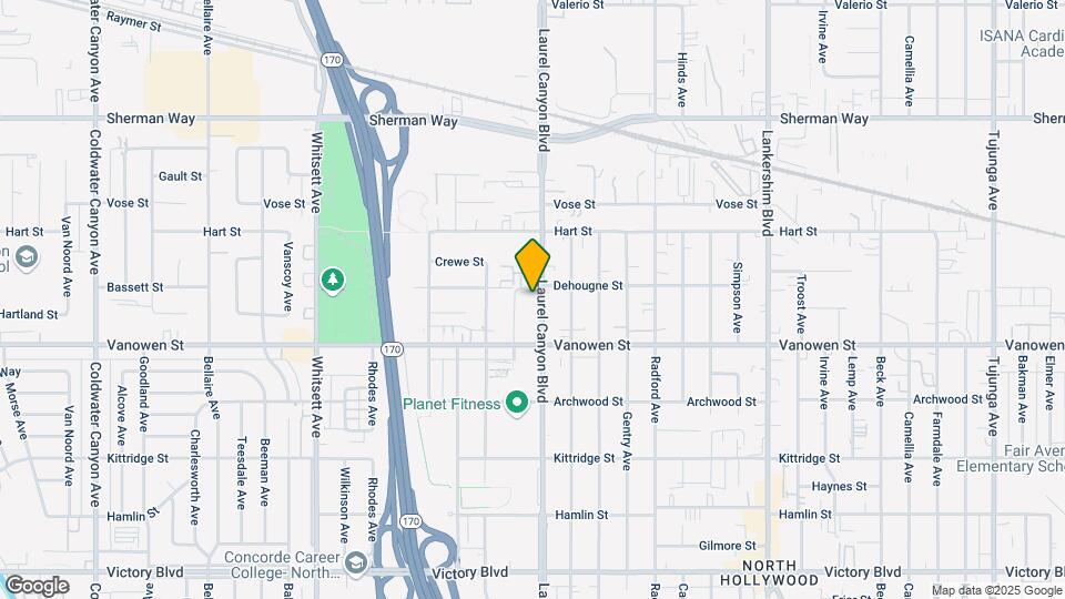6851 Laurel Canyon Blvd Mapa y Detalles de la Ubicación