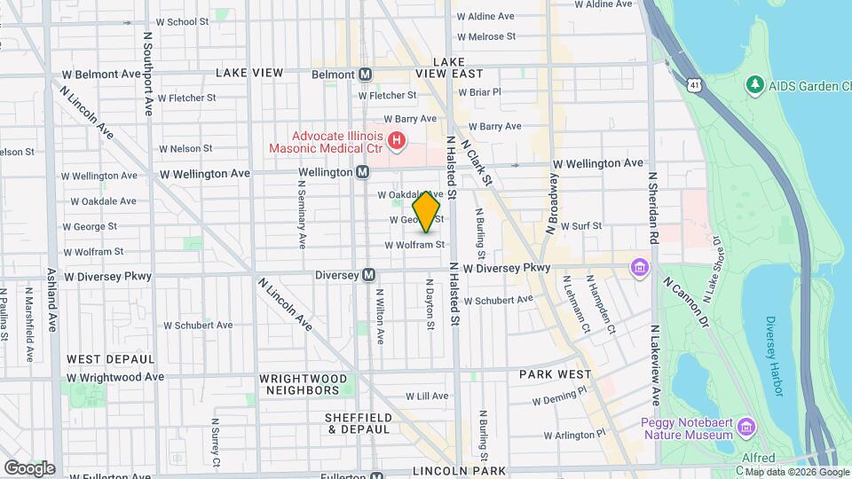 834 W Wolfram St, Unit 300 Map and Location Details