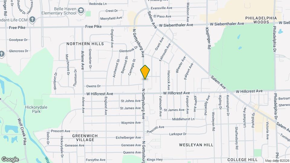 2544 N Gettysburg Ave Map and Location Details