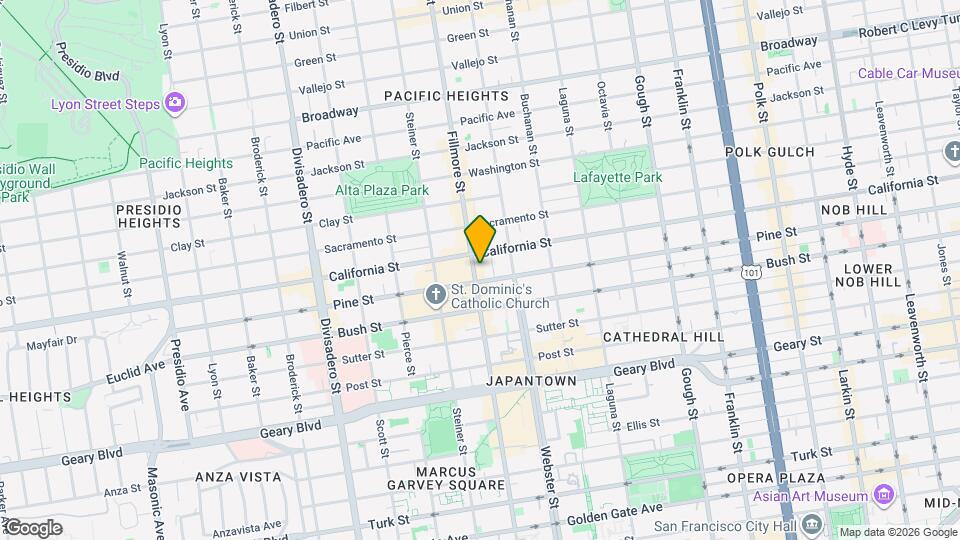 2030 Fillmore St Map and Location Details