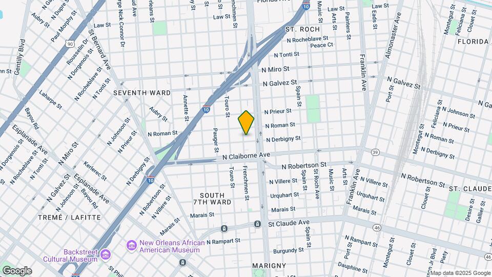 1707 Frenchmen St Map and Location Details