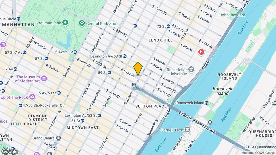 255-257 E 61st St Mapa y Detalles de la Ubicación