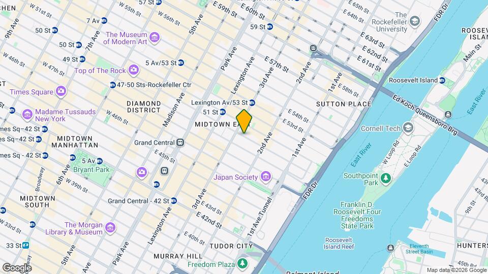 226 E 50th St Map and Location Details