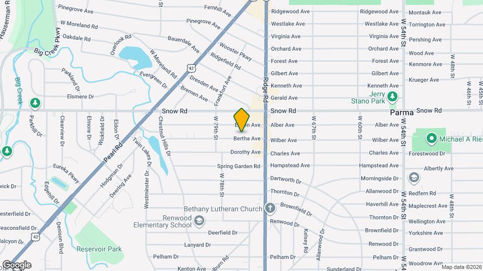 7514 Bertha Ave Map and Location Details