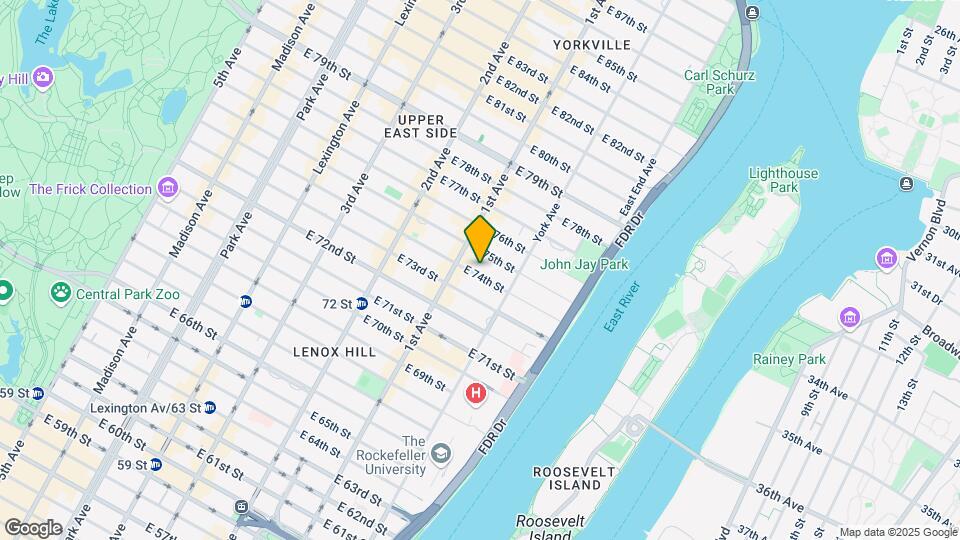 418 East 74th Street Mapa y Detalles de la Ubicación