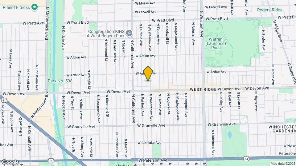 6424 N Washtenaw Ave Map and Location Details