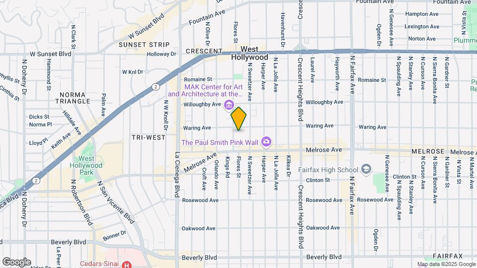 740 N Kings Rd Map and Location Details