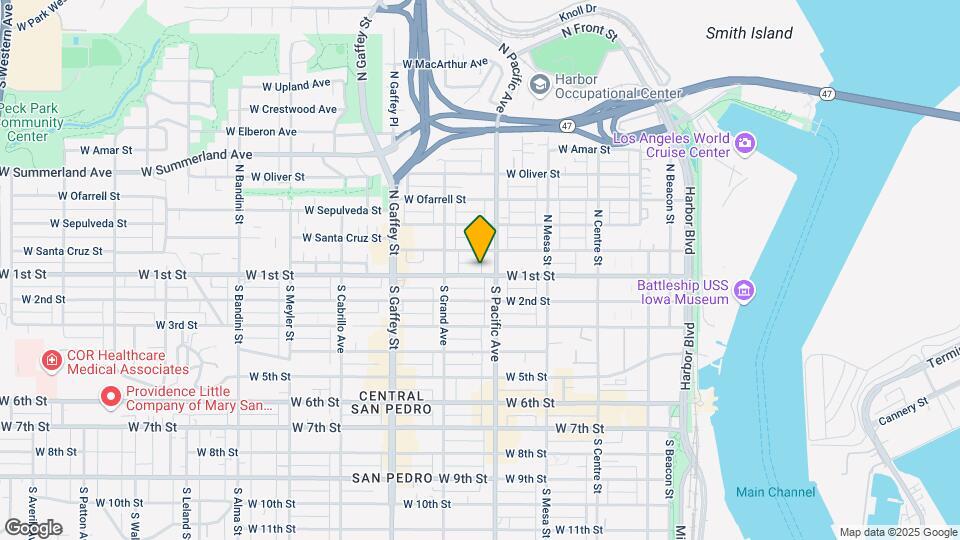 530 W 1st St Map and Location Details
