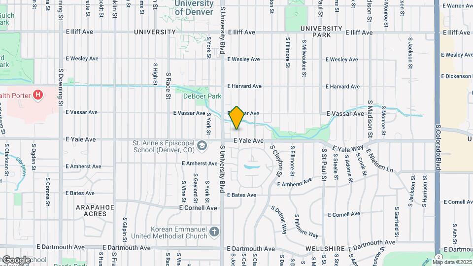 2675 S Josephine St Map and Location Details