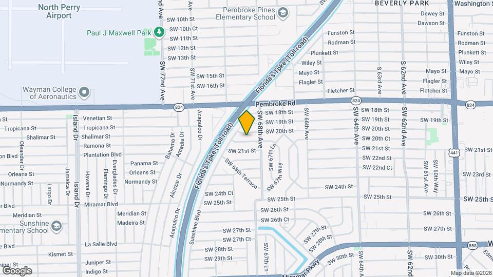 6833 SW 20th Ct Map and Location Details