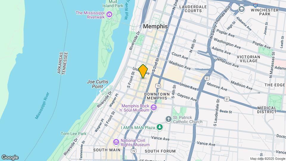 Downtown Memphis Flats Mapa y Detalles de la Ubicación