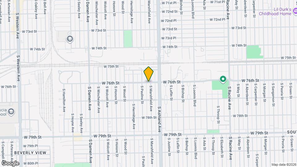 1633 W 76th St Map and Location Details