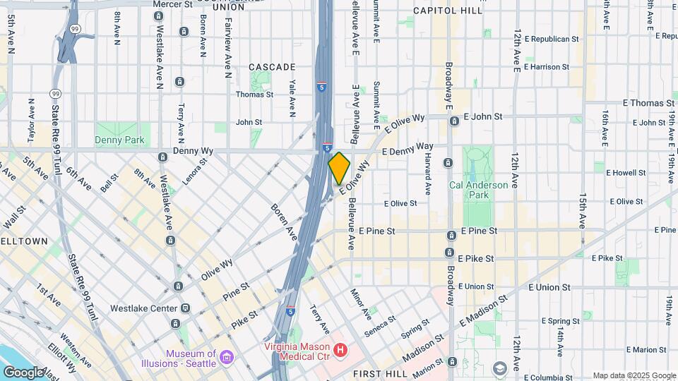 1356 E Olive Way Mapa y Detalles de la Ubicación