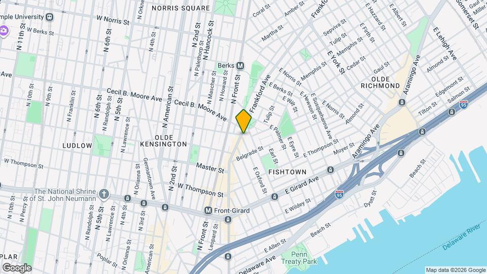 1601 Frankford Ave Map and Location Details