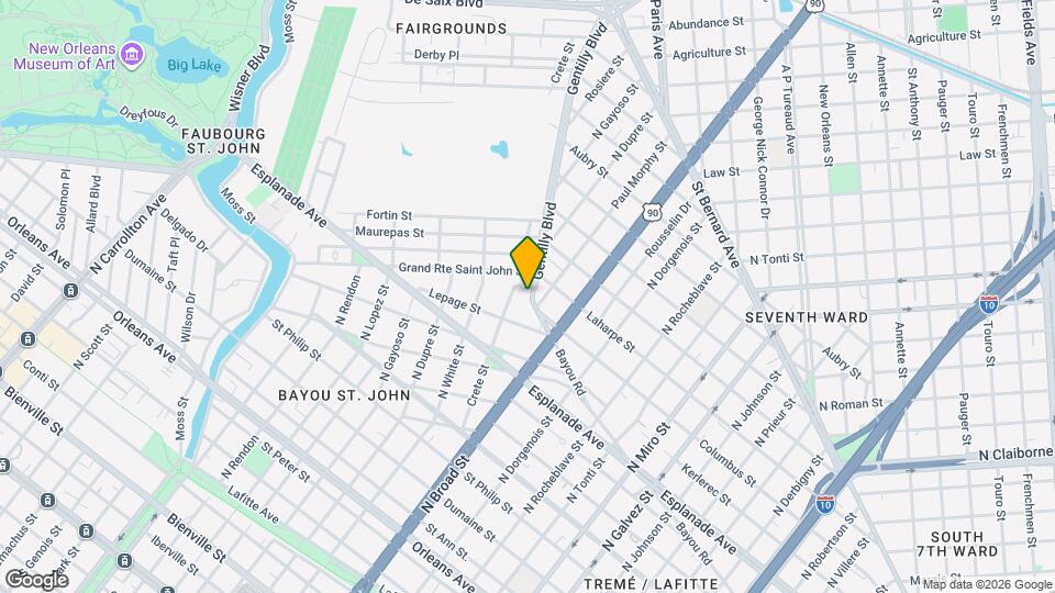 1507 Gentilly Blvd Map and Location Details
