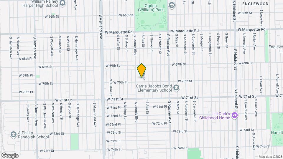 6952 S Ada St Map and Location Details