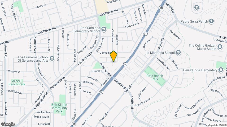 3716 Almendro Way Map and Location Details