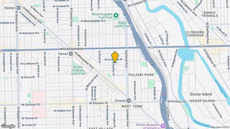 1455 N Paulina St Map and Location Details