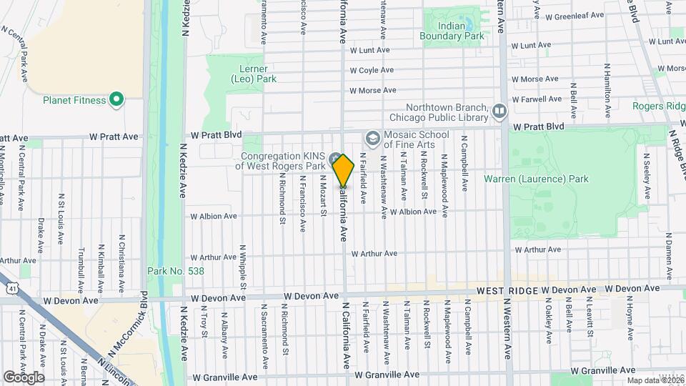 6700 N California Ave Mapa y Detalles de la Ubicación