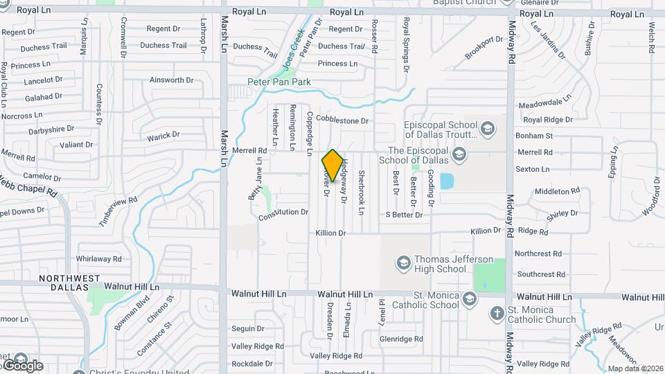 10236 Crestover Dr Map and Location Details