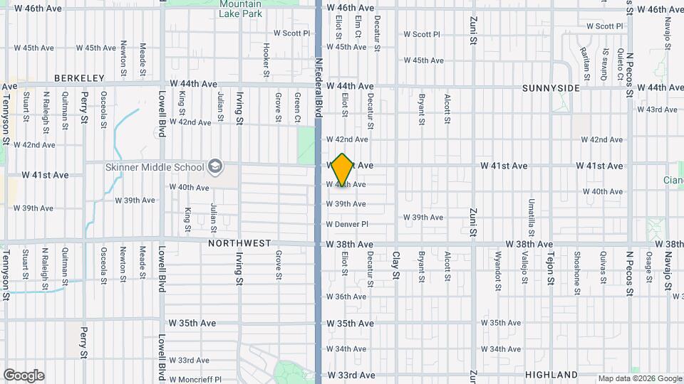 2926 1/2 W 40th Ave, Unit 2 bed 1 bath Map and Location Details
