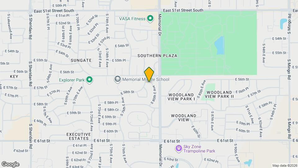 5716 S 80th E Ave Map and Location Details