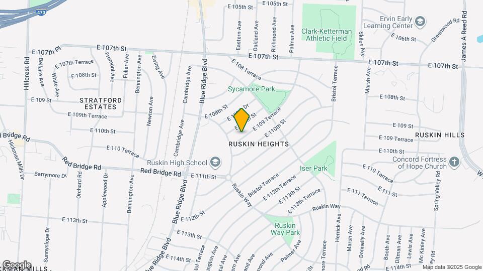 7308 E 109 Terrace Map and Location Details