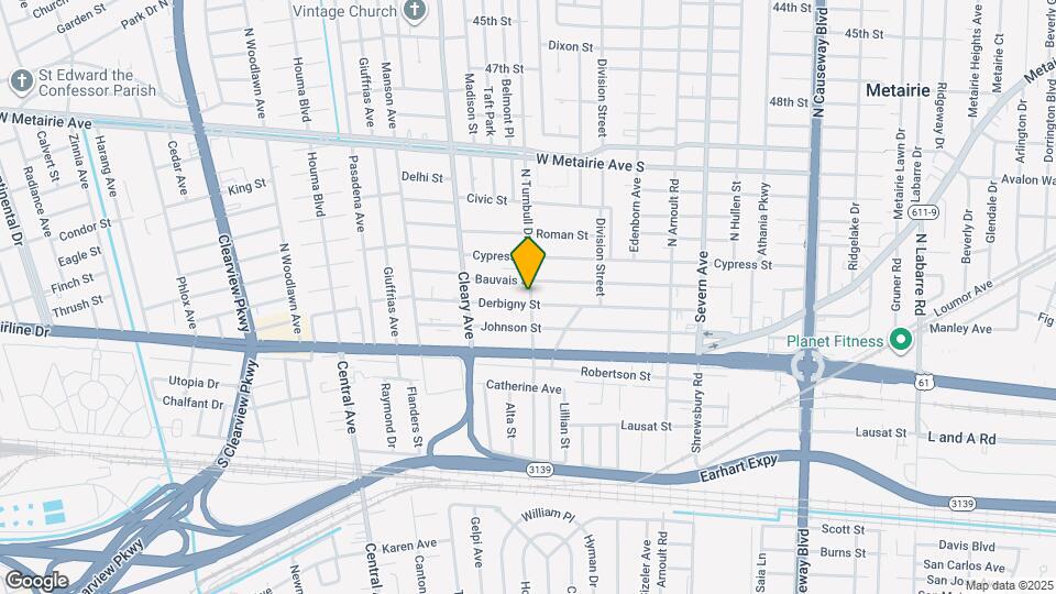 3803 Derbigny St Map and Location Details