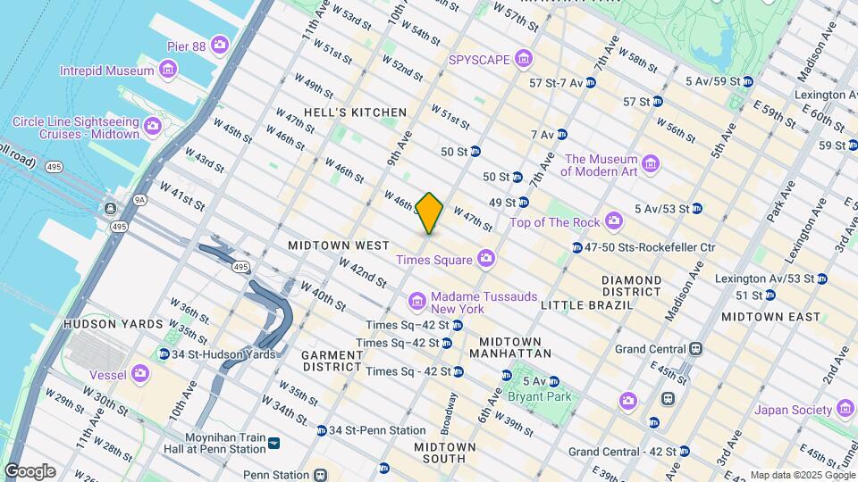 WEST 45 STREET Mapa y Detalles de la Ubicación